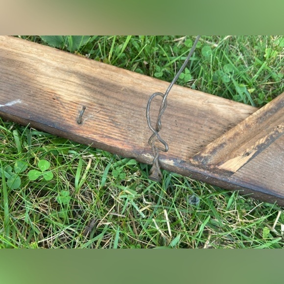 Home Antique Vintage wall mounted‎ metal wire Wood Frame no glass walnut tone - Picture 15 of 16